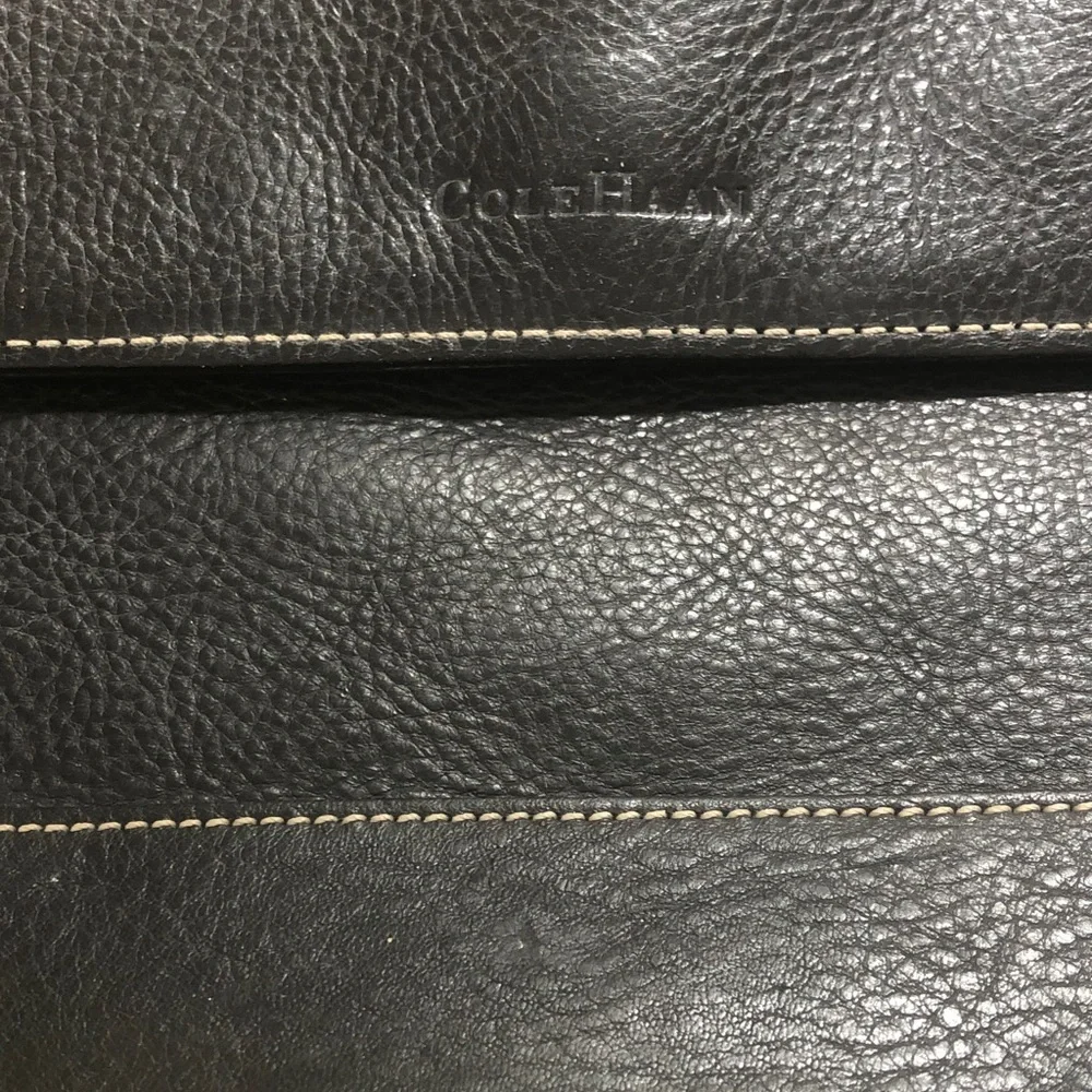 Cole Haan Black Pebbled Leather Briefcase Sleeve